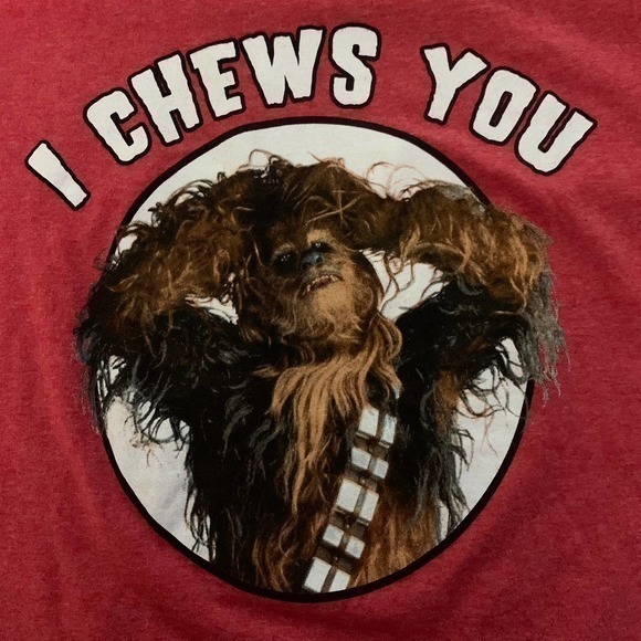 STAR WARS Red Chewbacca "I CHEWS YOU" Graphic‎ T-Shirt - Picture 2 of 4